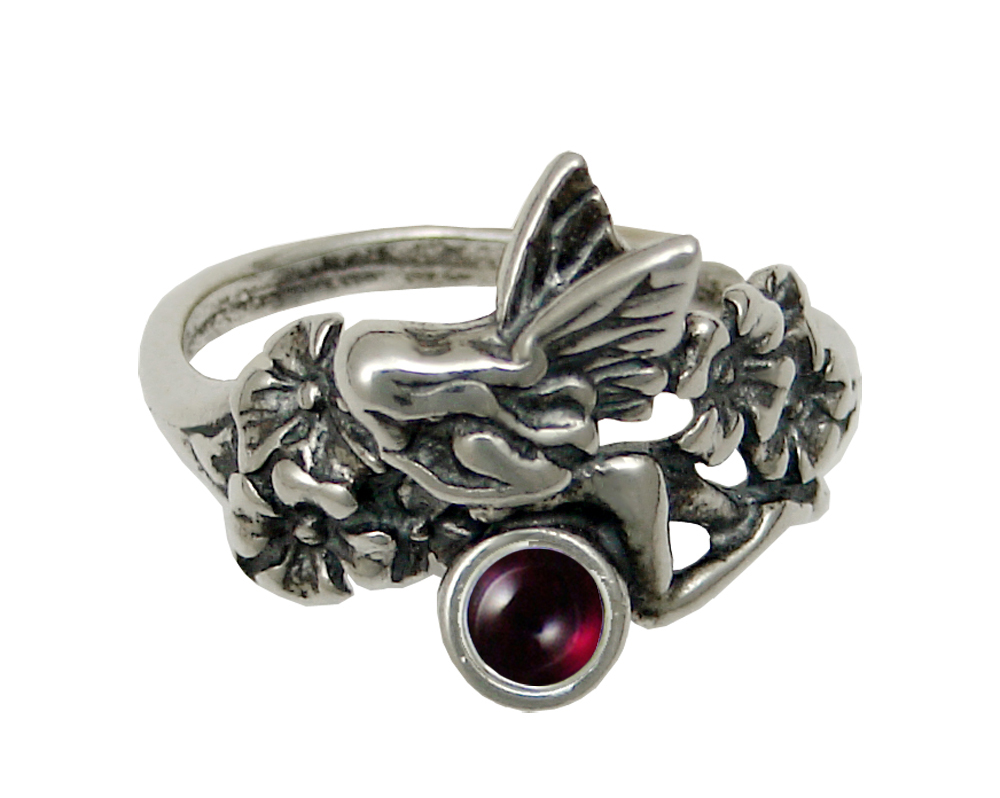 Sterling Silver Garden Fairy Ring With Garnet Size 10 Sterling Silver Garden Fairy Ring With Garnet Size 10